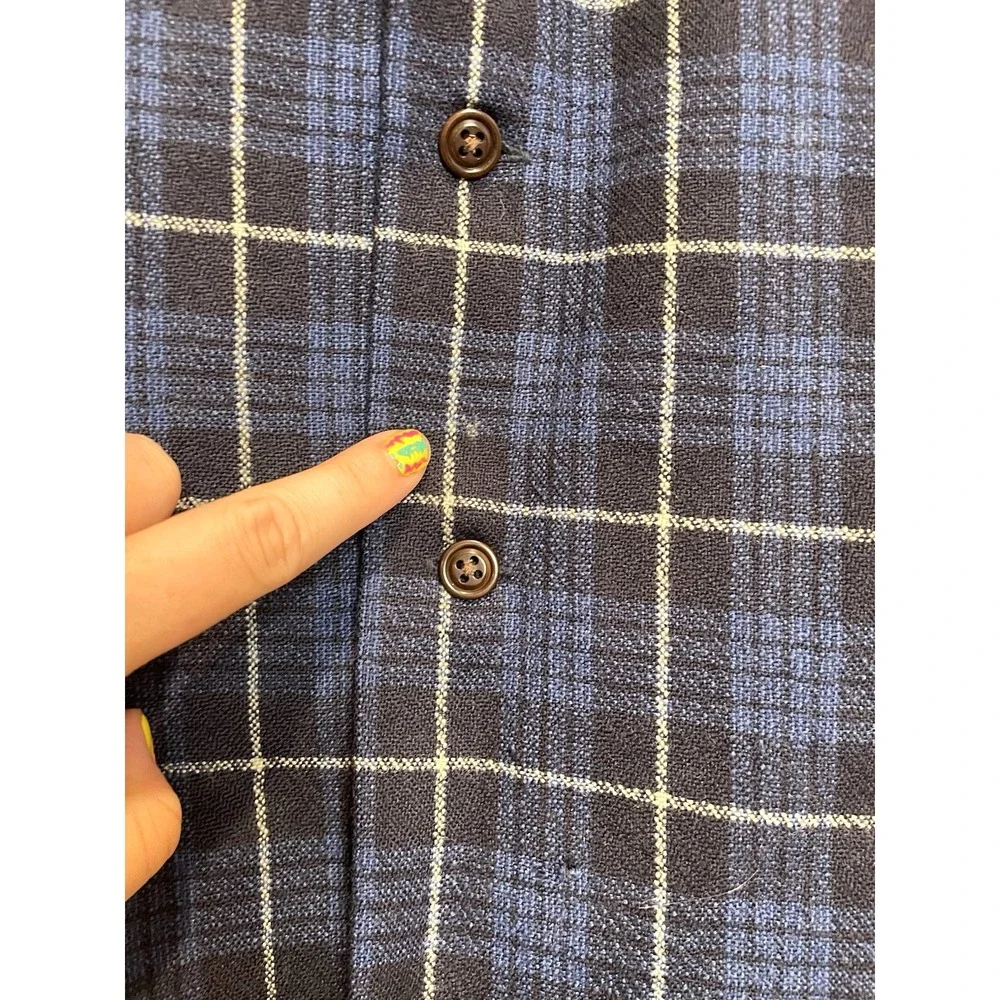 Vtg Polo Ralph Lauren Mens Barlowe Button Up Shirt Size XL Plaid Wool 90s Grunge
